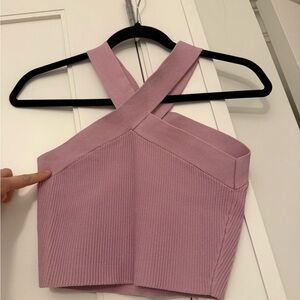 Aritzia Criss Cross Sculpt ribbed Knit Crop Top